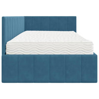 Struttura Letto Angolare con Materasso 2 pcs Blu Velluto 3393857