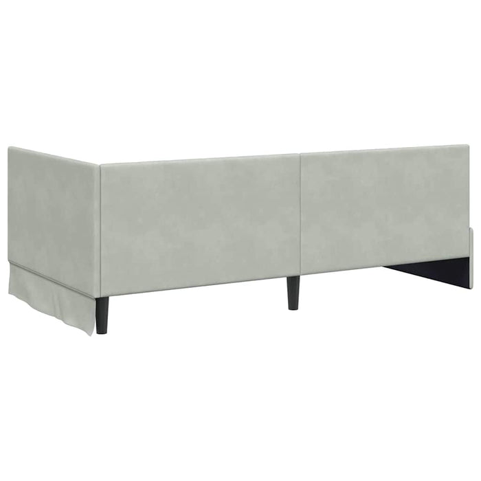 vidaXL Cornice del letto ad angolo Grigio chiaro 90 x 200 cm Velluto