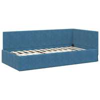 vidaXL Cornice del letto ad angolo Blu 100 x 200 cm Velluto