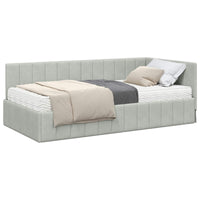 Struttura Letto Angolare con Materasso 2 pcs Grigio chiaro 3393868