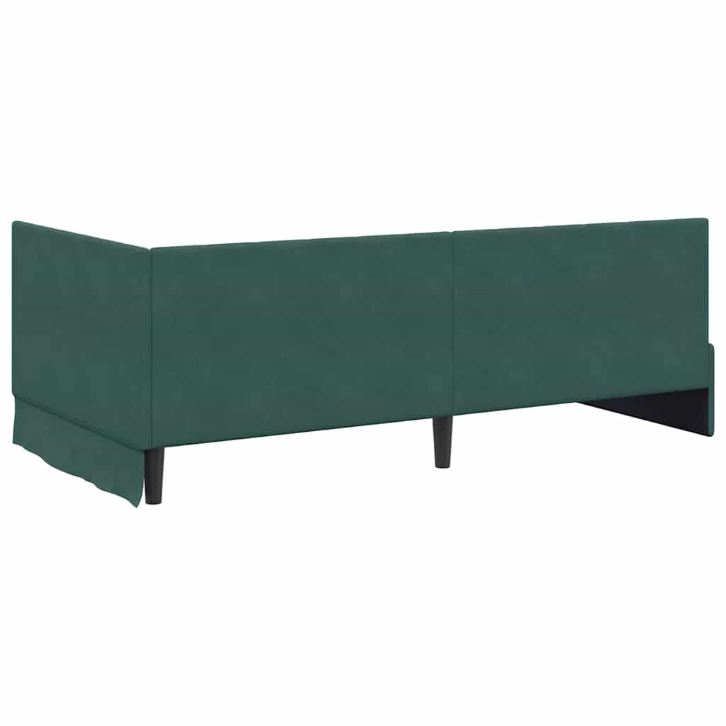 vidaXL Cornice del letto ad angolo Verde scuro 100 x 200 cm Velluto