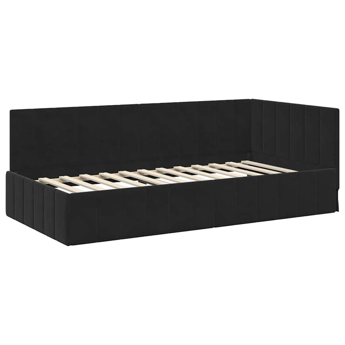 Struttura Letto Angolare con Materasso 2 pcs Nero Velluto 3393873