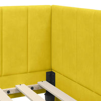 vidaXL Cornice del letto ad angolo Giallo 100 x 200 cm Velluto