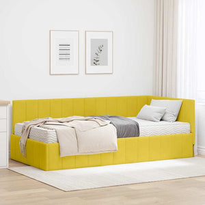 vidaXL Cornice del letto ad angolo Giallo 100 x 200 cm Velluto