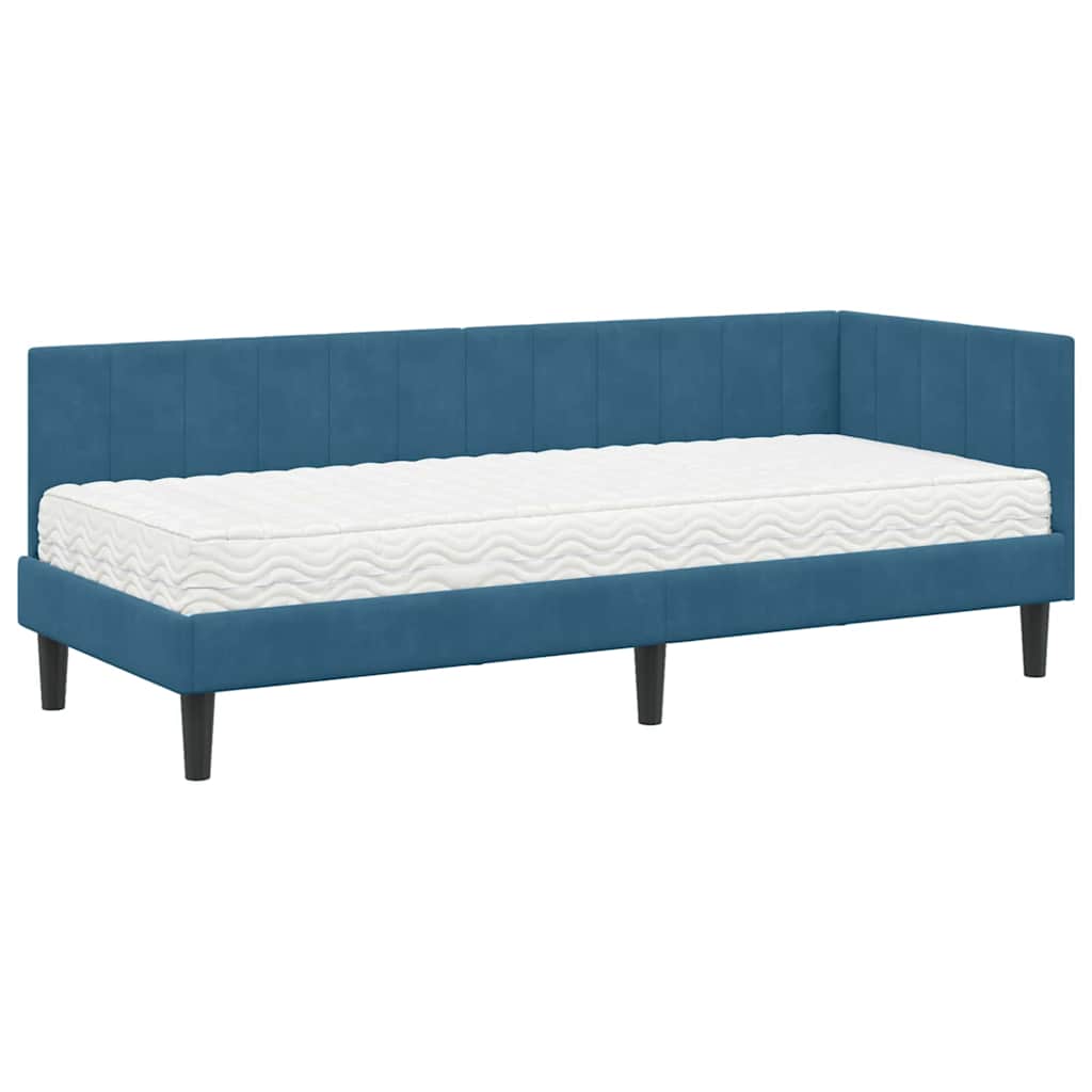 vidaXL Cornice del letto ad angolo Blu 80 x 200 cm Velluto