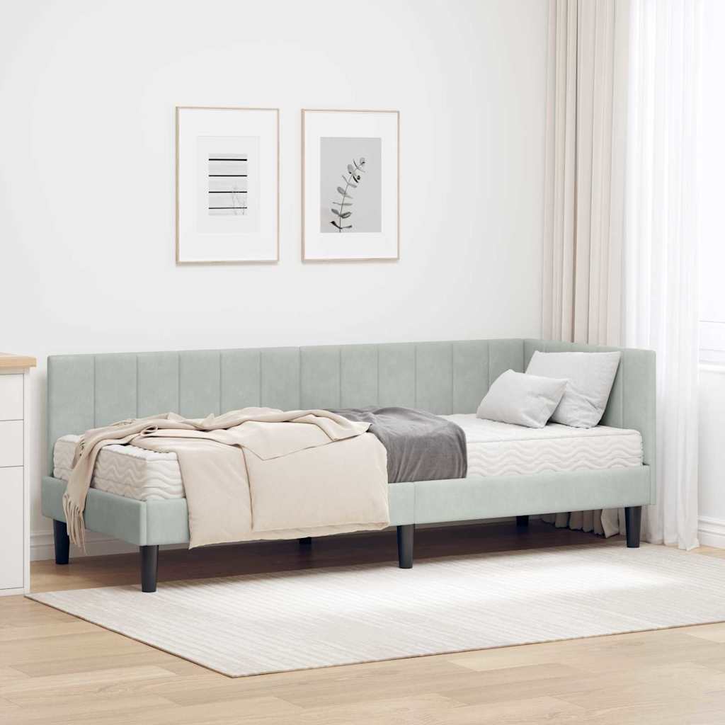 Struttura Letto Angolare con Materasso 2 pz-Giroletto con materasso Grigio chiaro 658607