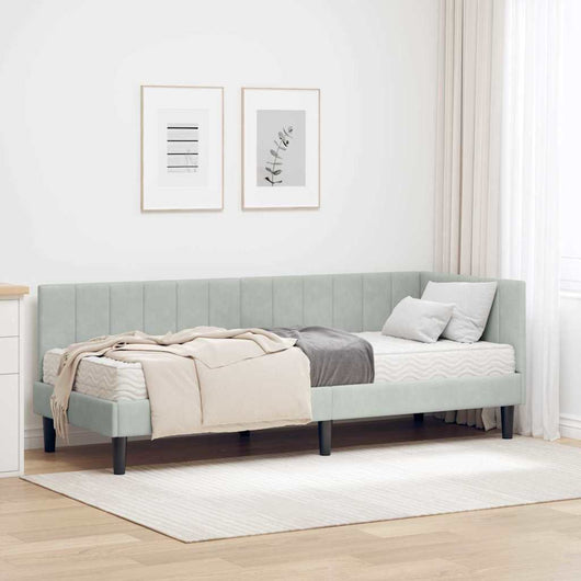 Struttura Letto Angolare con Materasso 2 pz-Giroletto con materasso Grigio chiaro 658607