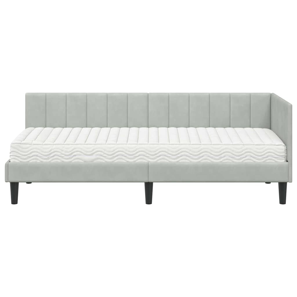 Struttura Letto Angolare con Materasso 2 pz-Giroletto con materasso Grigio chiaro 658607