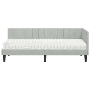 Struttura Letto Angolare con Materasso 2 pz-Giroletto con materasso Grigio chiaro 658607