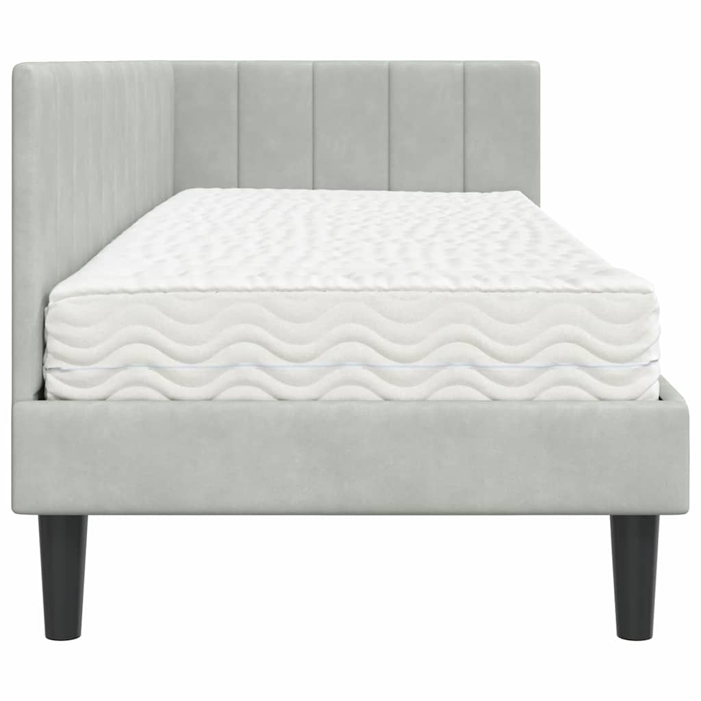 Struttura Letto Angolare con Materasso 2 pz-Giroletto con materasso Grigio chiaro 658607