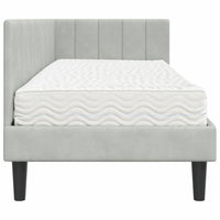 vidaXL Cornice del letto ad angolo Grigio chiaro 80 x 200 cm Velluto