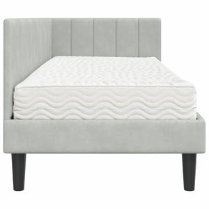 vidaXL Cornice del letto ad angolo Grigio chiaro 80 x 200 cm Velluto