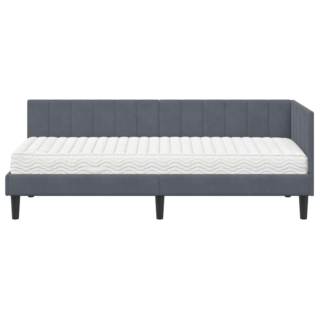 Struttura Letto Angolare con Materasso 2 pcs Grigio Velluto 3393879