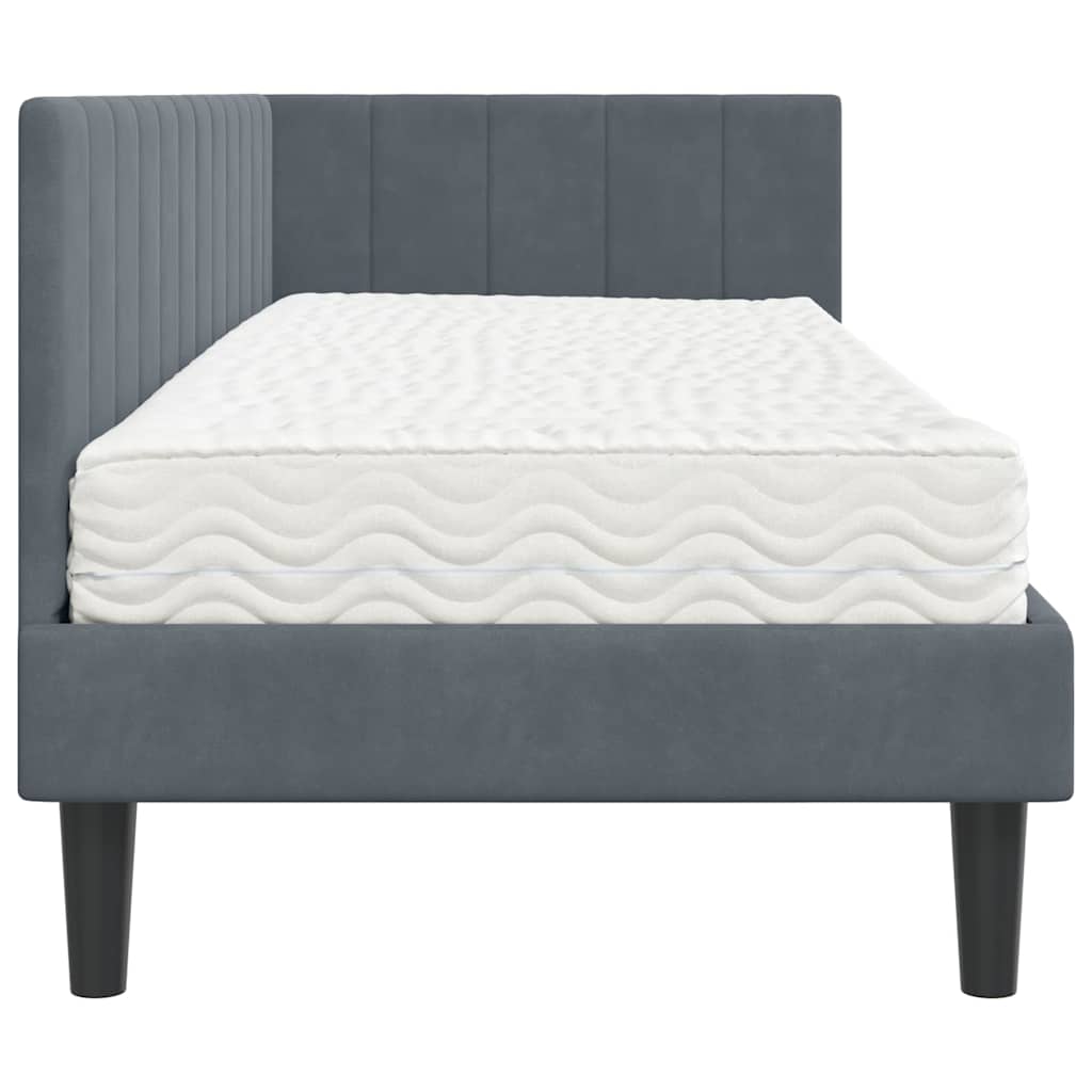vidaXL Cornice del letto ad angolo Grigio scuro 80 x 200 cm Velluto