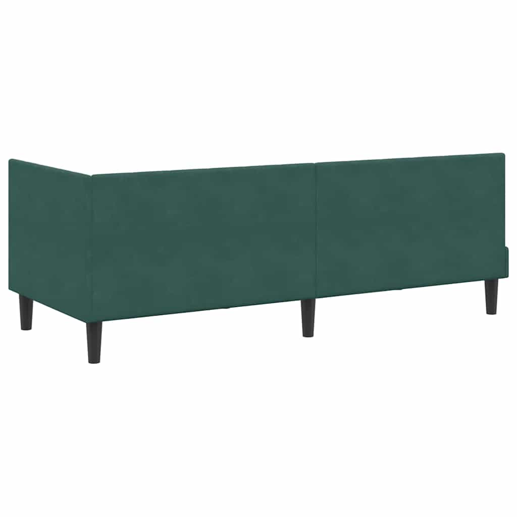 vidaXL Cornice del letto ad angolo Verde scuro 80 x 200 cm Velluto