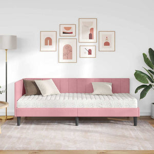 vidaXL Cornice del letto ad angolo Rosa 80 x 200 cm Velluto