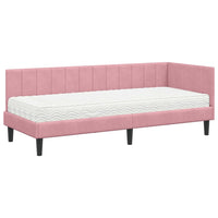 vidaXL Cornice del letto ad angolo Rosa 80 x 200 cm Velluto