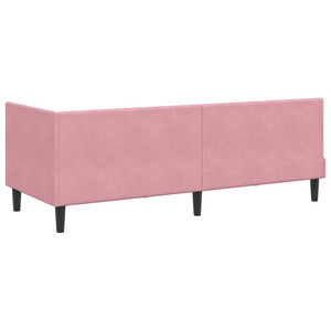 vidaXL Cornice del letto ad angolo Rosa 80 x 200 cm Velluto