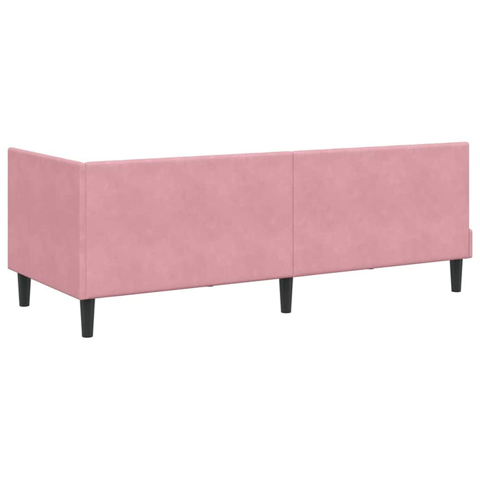 vidaXL Cornice del letto ad angolo Rosa 80 x 200 cm Velluto