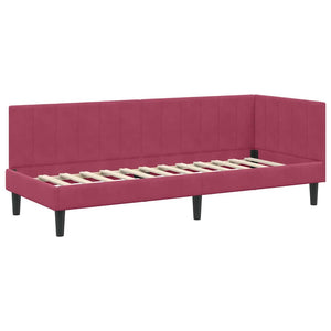 vidaXL Cornice del letto ad angolo Rosso vino 80 x 200 cm Velluto