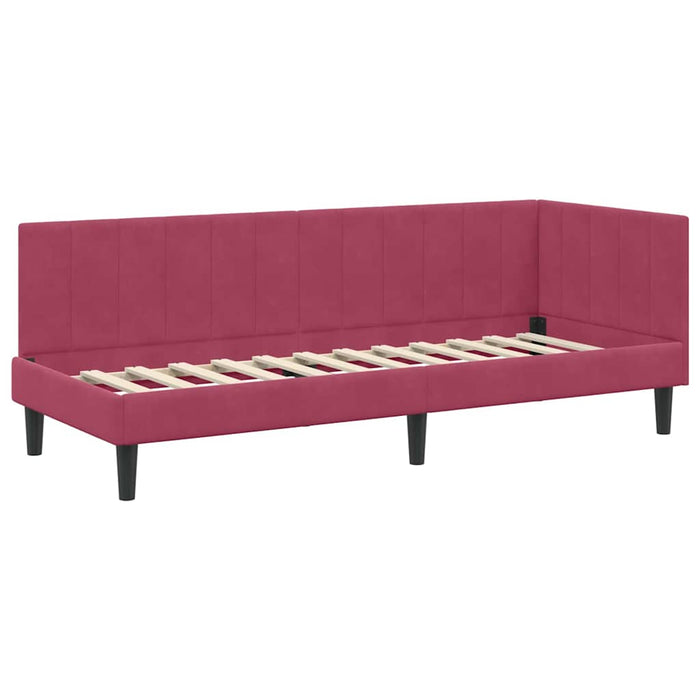 vidaXL Cornice del letto ad angolo Rosso vino 80 x 200 cm Velluto