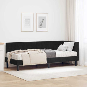 vidaXL Cornice del letto ad angolo Nero 80 x 200 cm Velluto