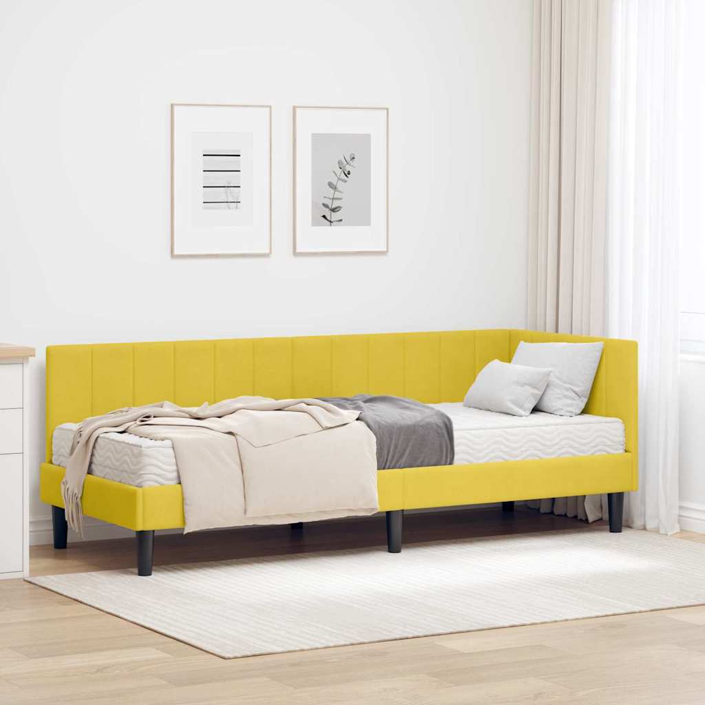 vidaXL Cornice del letto ad angolo Giallo 80 x 200 cm Velluto