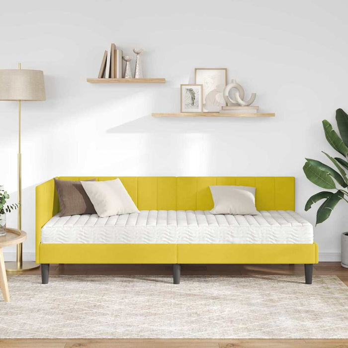 vidaXL Cornice del letto ad angolo Giallo 80 x 200 cm Velluto