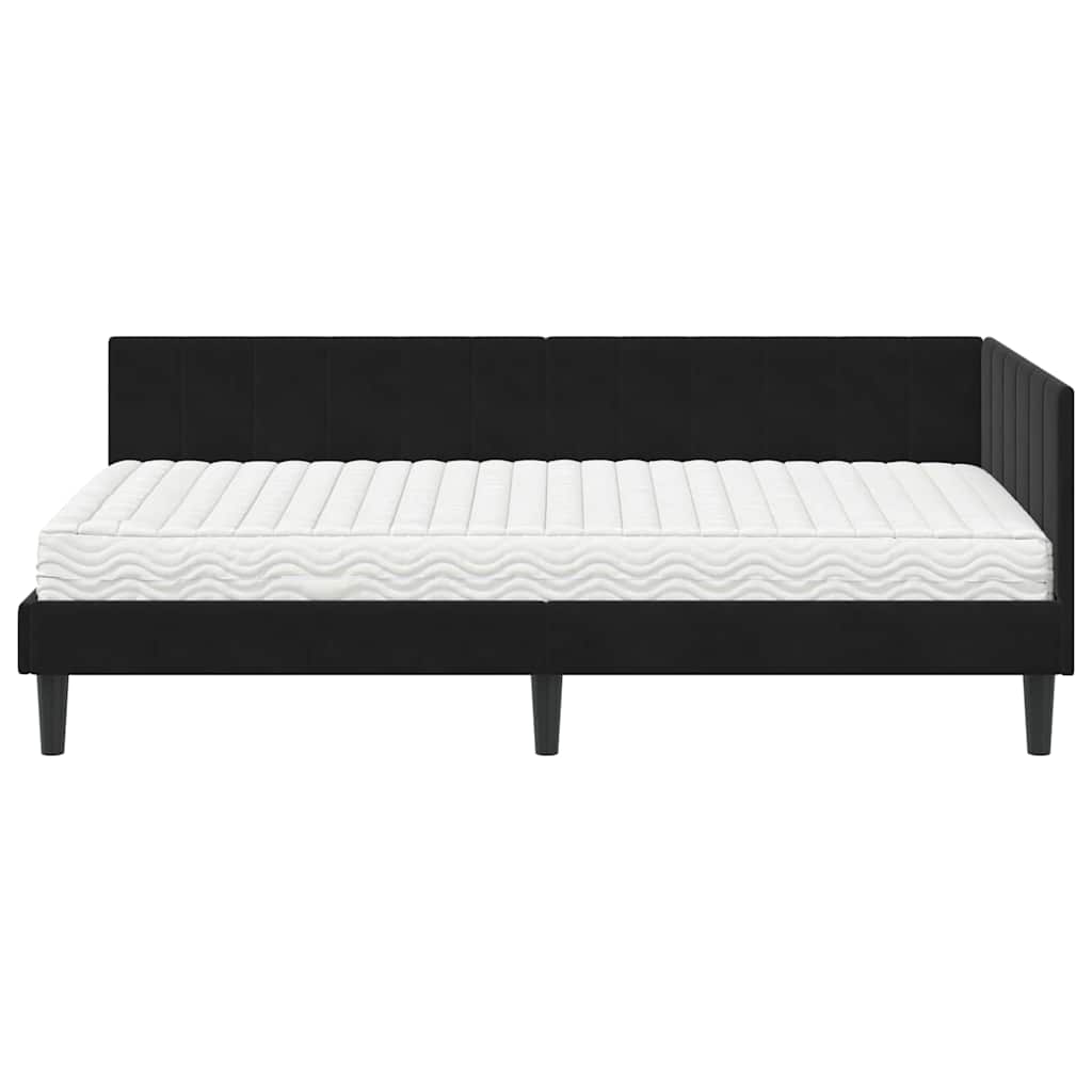 Struttura Letto Angolare con Materasso 2 pcs Nero Velluto 3393893