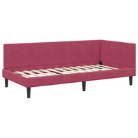 vidaXL Cornice del letto ad angolo Rosso vino 90 x 200 cm Velluto