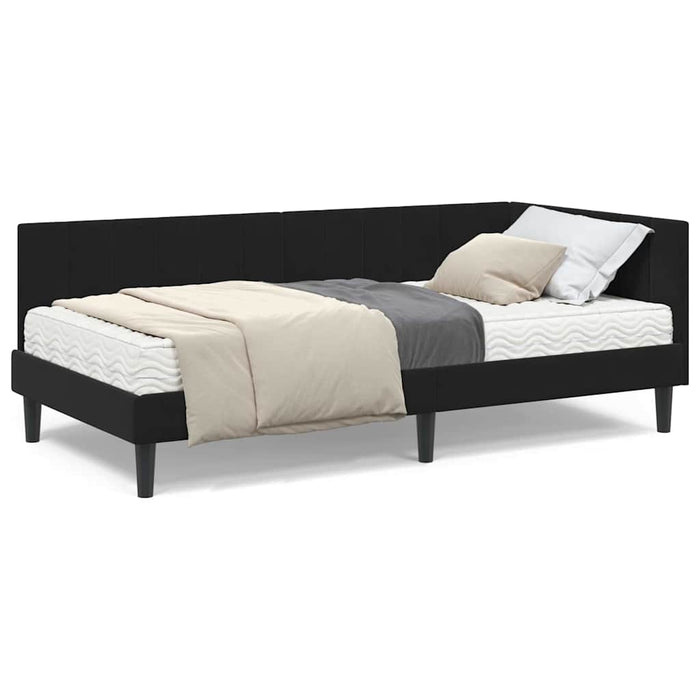 vidaXL Cornice del letto ad angolo Nero 90 x 200 cm Velluto