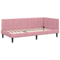 vidaXL Cornice del letto ad angolo Rosa 100 x 200 cm Velluto