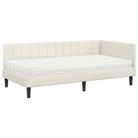 Struttura Letto Angolare con Materasso 2 pcs Crema Velluto 3393915