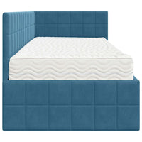 Struttura Letto Angolare con Materasso 2 pcs Blu Velluto 3393917