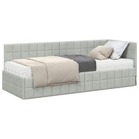 Struttura Letto Angolare con Materasso 2 pcs Grigio chiaro 3393918