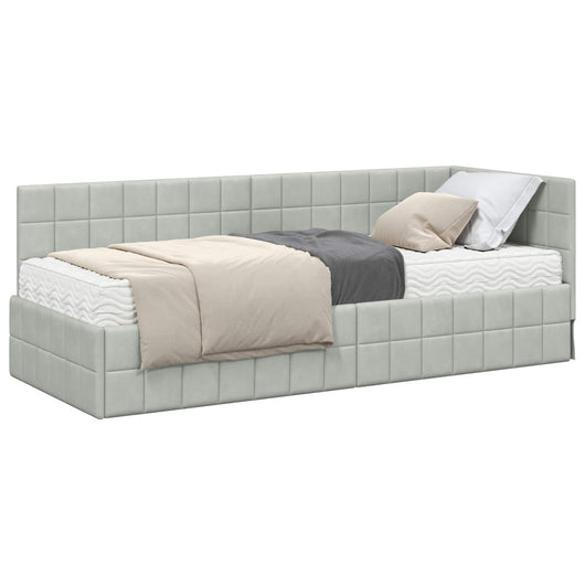 Struttura Letto Angolare con Materasso 2 pcs Grigio chiaro 3393918