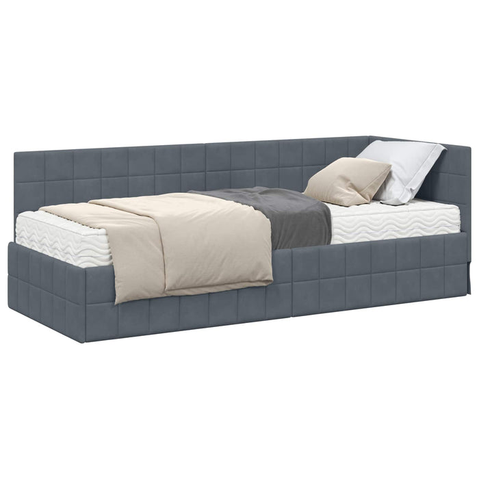 Struttura Letto Angolare con Materasso 2 pcs Grigio Velluto 3393919