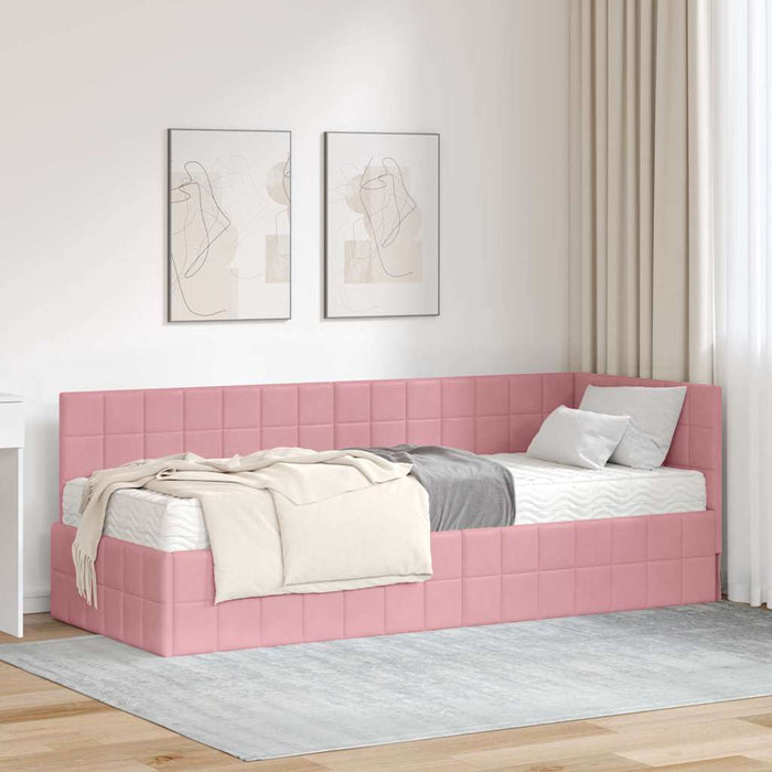 Struttura Letto Angolare con Materasso 2 pcs Grigio Velluto 3393921