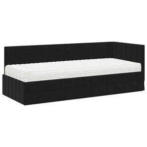 Struttura Letto Angolare con Materasso 2 pcs Nero Velluto 3393923