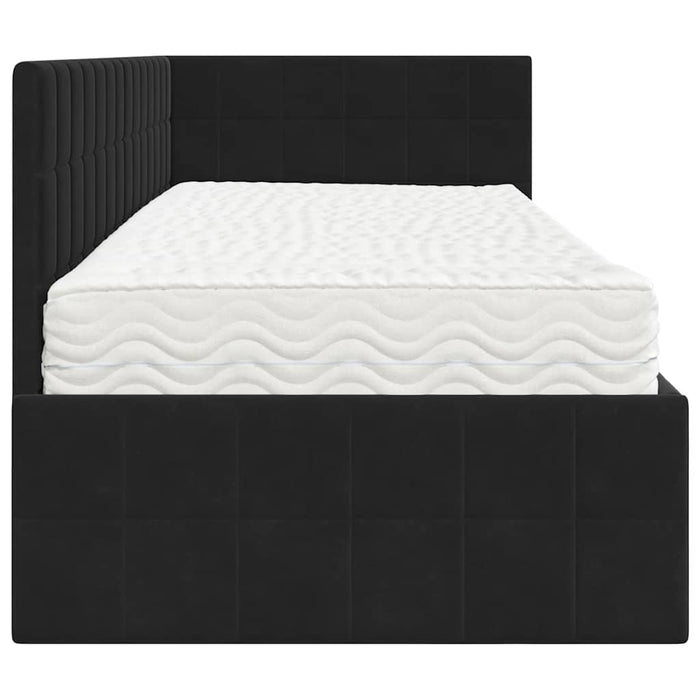 Struttura Letto Angolare con Materasso 2 pcs Nero Velluto 3393923