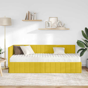 Struttura Letto Angolare con Materasso 2 pcs Giallo Velluto 3393924