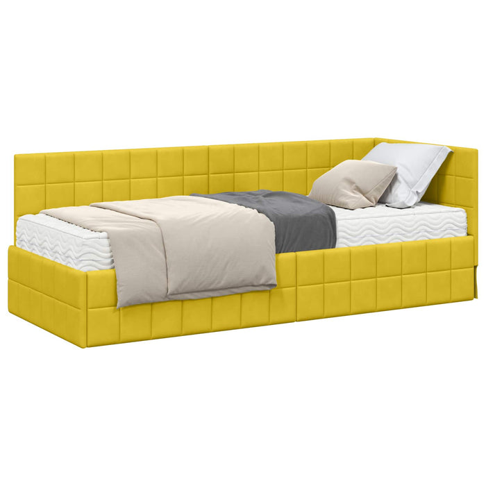Struttura Letto Angolare con Materasso 2 pcs Giallo Velluto 3393924