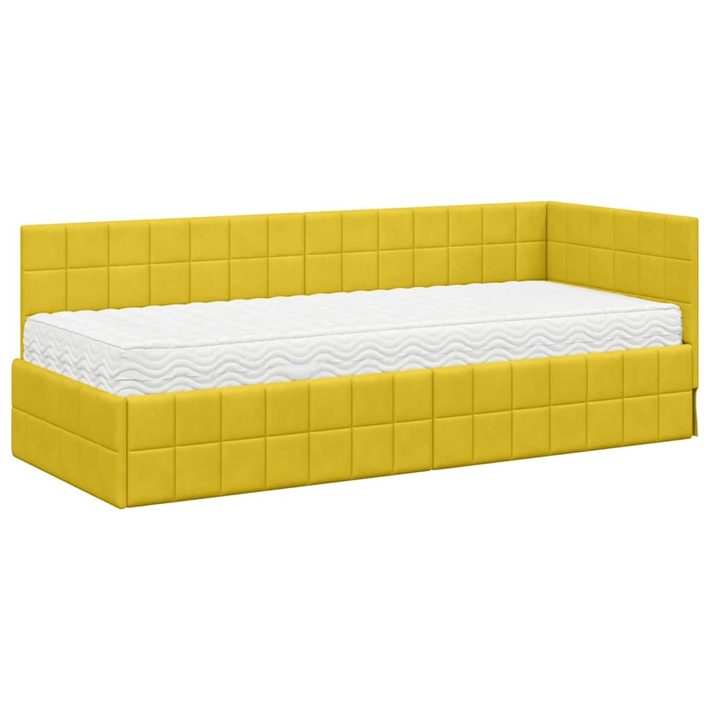 Struttura Letto Angolare con Materasso 2 pcs Giallo Velluto 3393924
