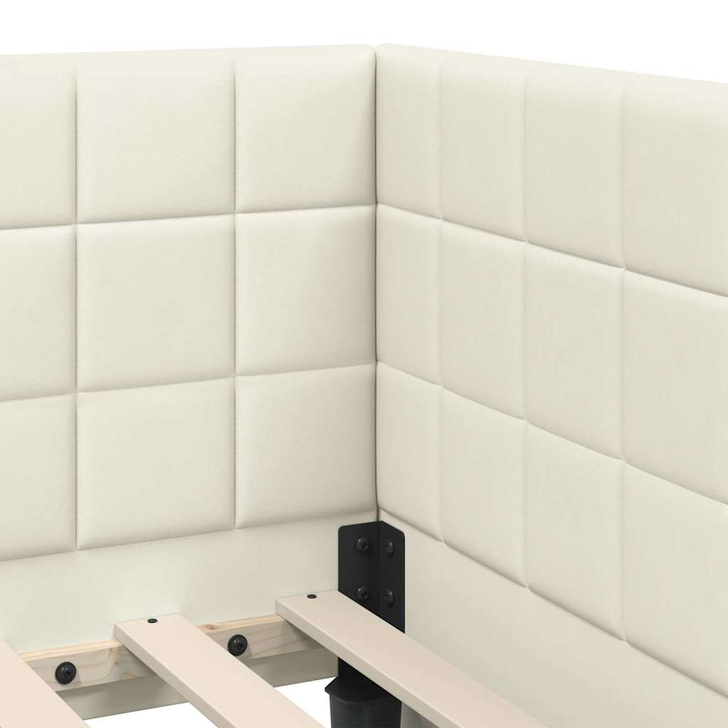 Struttura Letto Angolare con Materasso 2 pcs Crema Velluto 3393925