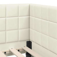 Struttura Letto Angolare con Materasso 2 pcs Crema Velluto 3393925