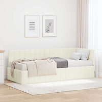 Struttura Letto Angolare con Materasso 2 pcs Crema Velluto 3393925