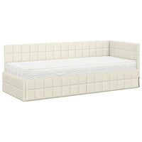 Struttura Letto Angolare con Materasso 2 pcs Crema Velluto 3393925