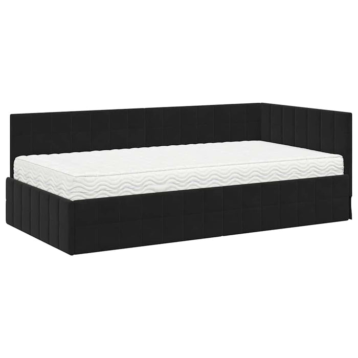 Struttura Letto Angolare con Materasso 2 pcs Nero Velluto 3393933
