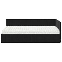 Struttura Letto Angolare con Materasso 2 pcs Nero Velluto 3393933