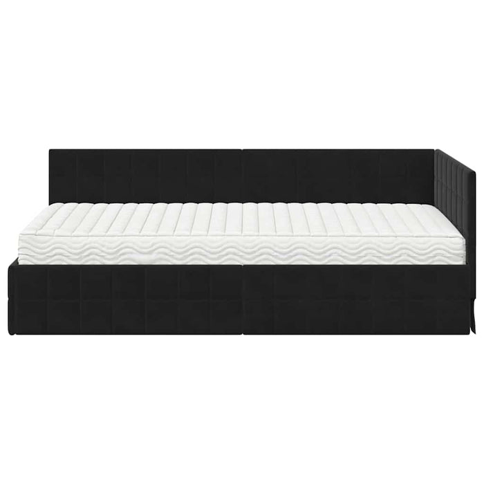 Struttura Letto Angolare con Materasso 2 pcs Nero Velluto 3393933